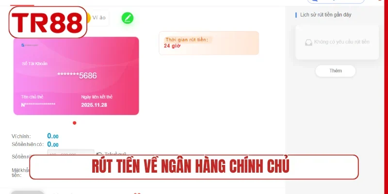 Rút tiền về ngân hàng chính chủ